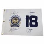 Padraig, Immelman, Goosen & Furyk Signed 2008 PGA Grand Slam of Golf Screen Flag Beckett #AD40782