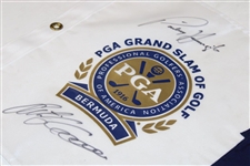 Padraig, Immelman, Goosen & Furyk Signed 2008 PGA Grand Slam of Golf Screen Flag Beckett #AD40782