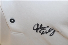 John Daly Signed Personal White Polo 4XL Golf Shirt w/Gray Collar JSA ALOA