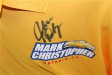 John Daly Signed Personal Chevrolet Light Orange Polo 3XL Golf Shirt w/Sponsors JSA ALOA