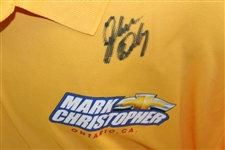 John Daly Signed Personal Chevrolet Light Orange Polo 3XL Golf Shirt w/Sponsors JSA ALOA