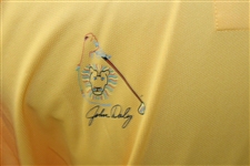 John Daly Signed Personal Chevrolet Light Orange Polo 3XL Golf Shirt w/Sponsors JSA ALOA