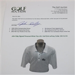 John Daly Signed Personal White Polo 4XL Golf Shirt w/Gray Collar JSA ALOA