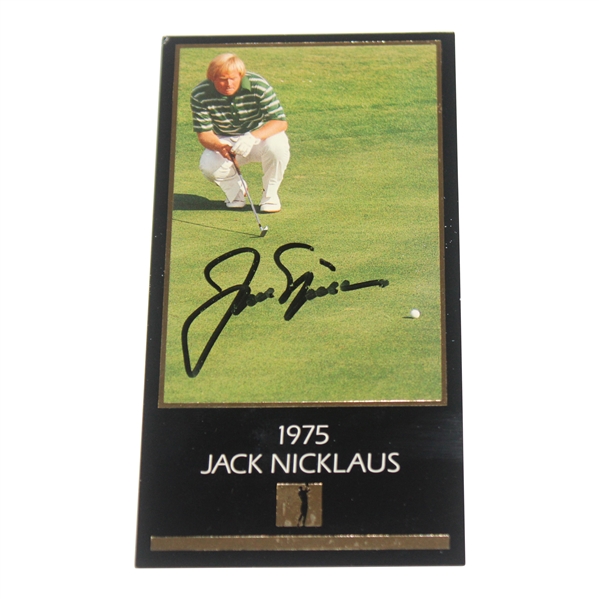 Jack Nicklaus Signed 1975 Masters Collection GSV Golf Card JSA ALOA