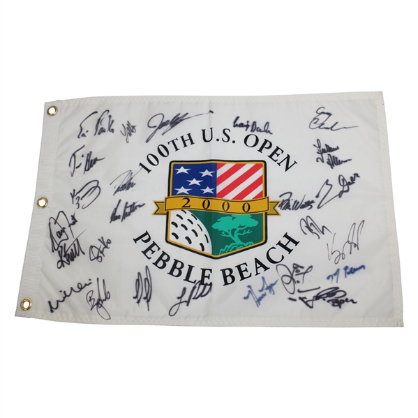 Multi-Signed 2000 US Open at Pebble Beach 100th Flag JSA ALOA