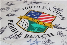 Multi-Signed 2000 US Open at Pebble Beach '100th' Flag JSA ALOA