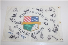 Multi-Signed 2000 US Open at Pebble Beach '100th' Flag JSA ALOA