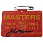 Jack Nicklaus Signed 1972 Masters SERIES Badge #5735 JSA ALOA