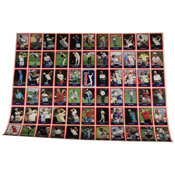 Uncut Sheet of 1989 PGA Tour Golf Cards
