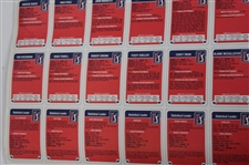 Uncut Sheet of 1989 PGA Tour Golf Cards