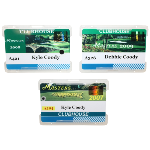 2007, 2008 & 2009 Masters Tournament Clubhouse Badges