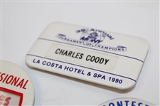 Five (5) Charles Coody Various Contestant Badges