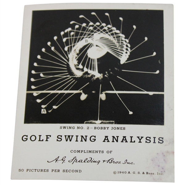 1940 Bobby Jones Golf Swing Analysis Spalding Edgerton Study Photo Card Advertisement