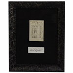 Rare 1823 Leith Thistle Golf Club Gold Medal Original Used Scorecard - Framed