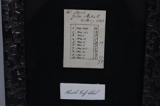 Rare 1823 Leith Thistle Golf Club Gold Medal Original Used Scorecard - Framed