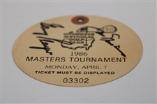 Jack Nicklaus & Gary Player Signed 1986 Masters Monday Ticket #03302 JSA ALOA