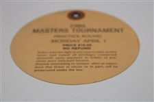 Jack Nicklaus & Gary Player Signed 1986 Masters Monday Ticket #03302 JSA ALOA