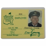 Augusta National Golf Club 1993 Employee Badge #850 Issued to Charles Young