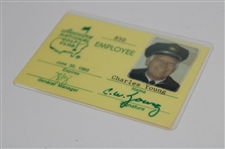 Augusta National Golf Club 1993 Employee Badge #850 Issued to Charles Young