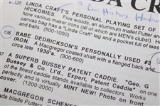 Babe 'Didrickson' Zaharias’ Personal Model MacGregor 3-Iron with Auction Program & Tag - Attributed
