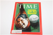 Lee Trevino Signed Time Magazine/Photo/Booklet & 2004 Memorial Tournament 3rd Rd Pairing Sheet JSA ALOA