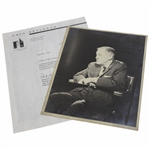 Bobby Jones Personal Photo w/Richard Gordin Letter Stating Received from Secretary Jean Marshall