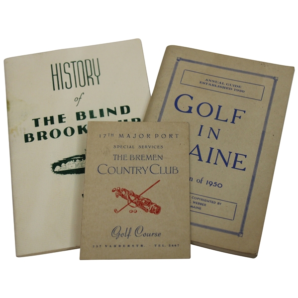 History Of The Blind Brook Club & Golf In Maine Booklet w/Bremen Country Club Scorecard