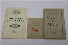History Of The Blind Brook Club & Golf In Maine Booklet w/Bremen Country Club Scorecard