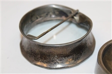 Two (2) Vintage Sterling Silver Golf Rings - One with Glass Bottom