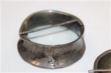 Two (2) Vintage Sterling Silver Golf Rings - One with Glass Bottom