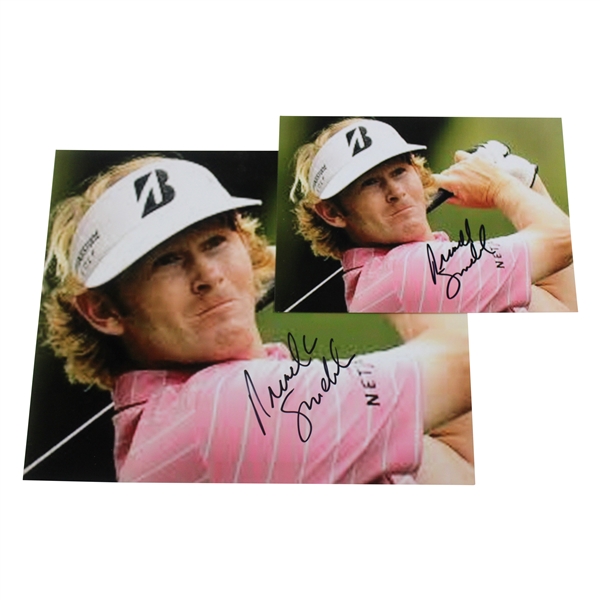 Two (2) Brandt Snedeker Signed Post Swing Photos JSA ALOA