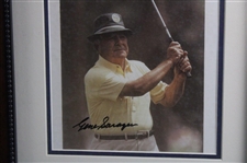 Gene Sarazen Signed Post Swing Photo JSA ALOA - Framed
