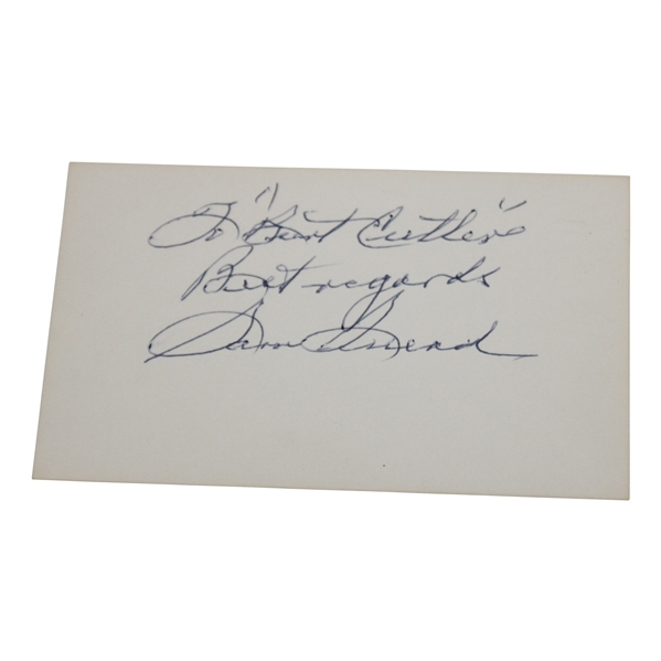 Sam Snead Signed Index Card JSA ALOA