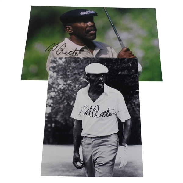 Two (2) Calvin Peete Signed Photos JSA ALOA