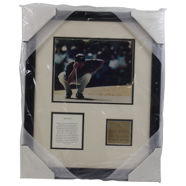 Tiger Woods 1997 Rookie of Year Pro Tour Presentation w/Photo - Framed