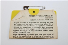 1969 Masters Tournament SERIES Badge #1136 - George Archer Winner