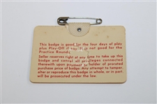 1970 Masters Tournament SERIES Badge #18985 - Billy Casper Winner