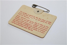 1970 Masters Tournament SERIES Badge #18985 - Billy Casper Winner