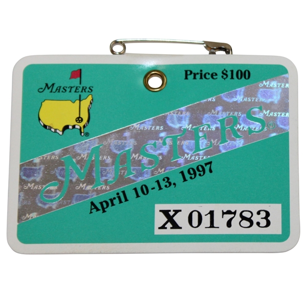 1997 Masters Tournament SERIES Badge #01783- Tiger Woods Winner