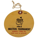 1963 Masters Tournament Final Rd Ticket #886 - Jack Nicklaus Winner