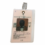 1977 Masters Tournament Employee Badge #54 - James H. Hill