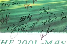 Ballesteros, Nicklaus, Palmer, & 25 Other Masters Champs Signed 2001 Masters Poster JSA ALOA