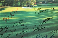 Ballesteros, Nicklaus, Palmer, & 25 Other Masters Champs Signed 2001 Masters Poster JSA ALOA