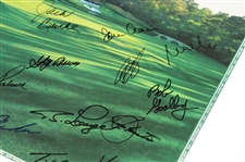 Ballesteros, Nicklaus, Palmer, & 25 Other Masters Champs Signed 2001 Masters Poster JSA ALOA