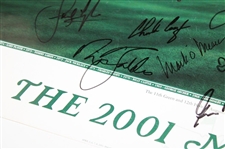 Ballesteros, Nicklaus, Palmer, & 25 Other Masters Champs Signed 2001 Masters Poster JSA ALOA