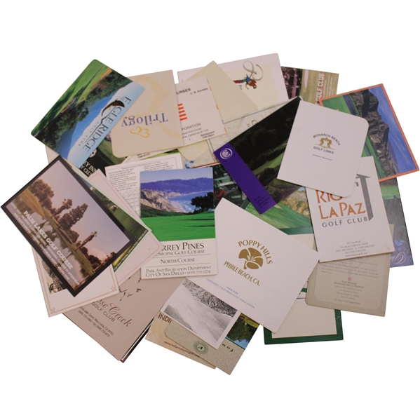 Fifty (50) Various Modern Golf Club/Course Official Scorecards - California 