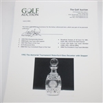 Paul Azinger's 1992 The Memorial Tournament Waterford Glass Decanter with Stopper