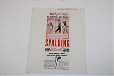 Five (5) Spalding 1947-1954 Magazine Golf Ball & Golf Club Ads