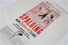 Five (5) Spalding 1947-1954 Magazine Golf Ball & Golf Club Ads
