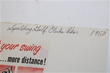 Five (5) Spalding 1947-1954 Magazine Golf Ball & Golf Club Ads
